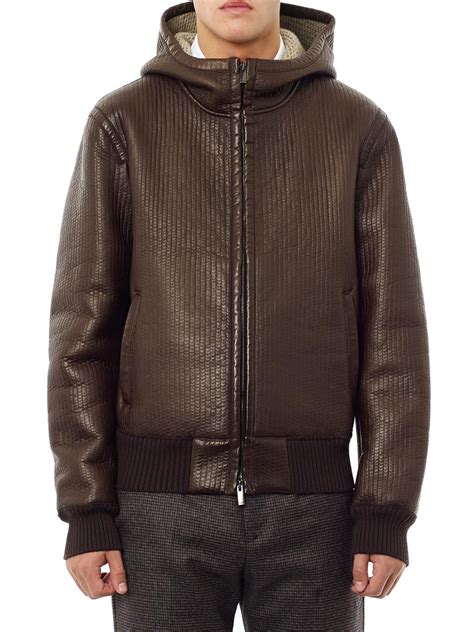 fendi brown leather jacket